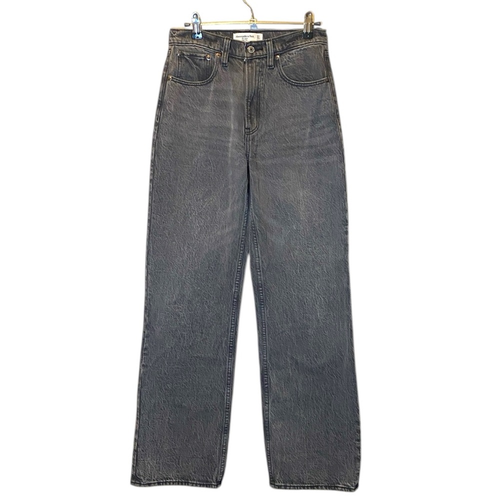 Abercrombie & Fitch The Loose High Rise Jeans Women’s 24 00 Gray Denim Baggy Leg
